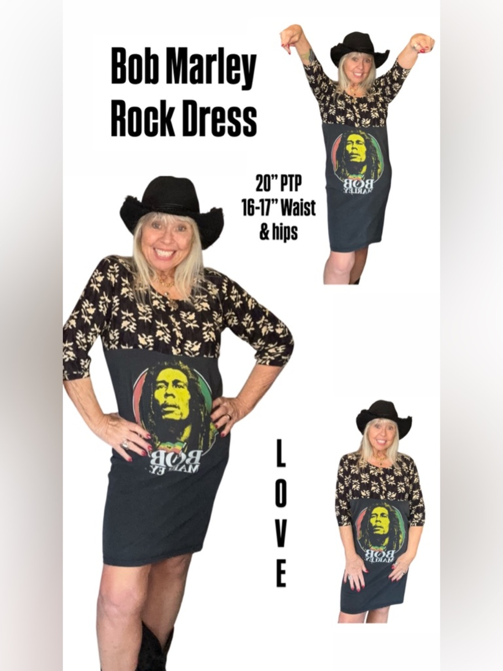 Bob Marley Black & Yellow Reggae Rock Dress